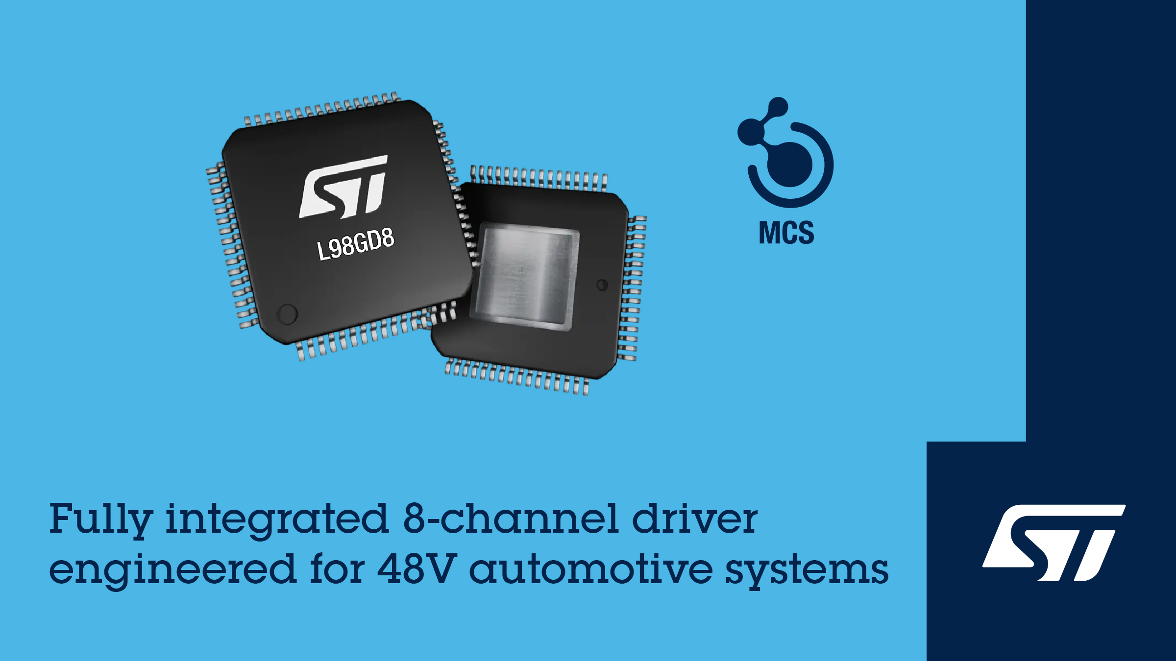STMicroelectronics 8-channel automotive microchip driver.