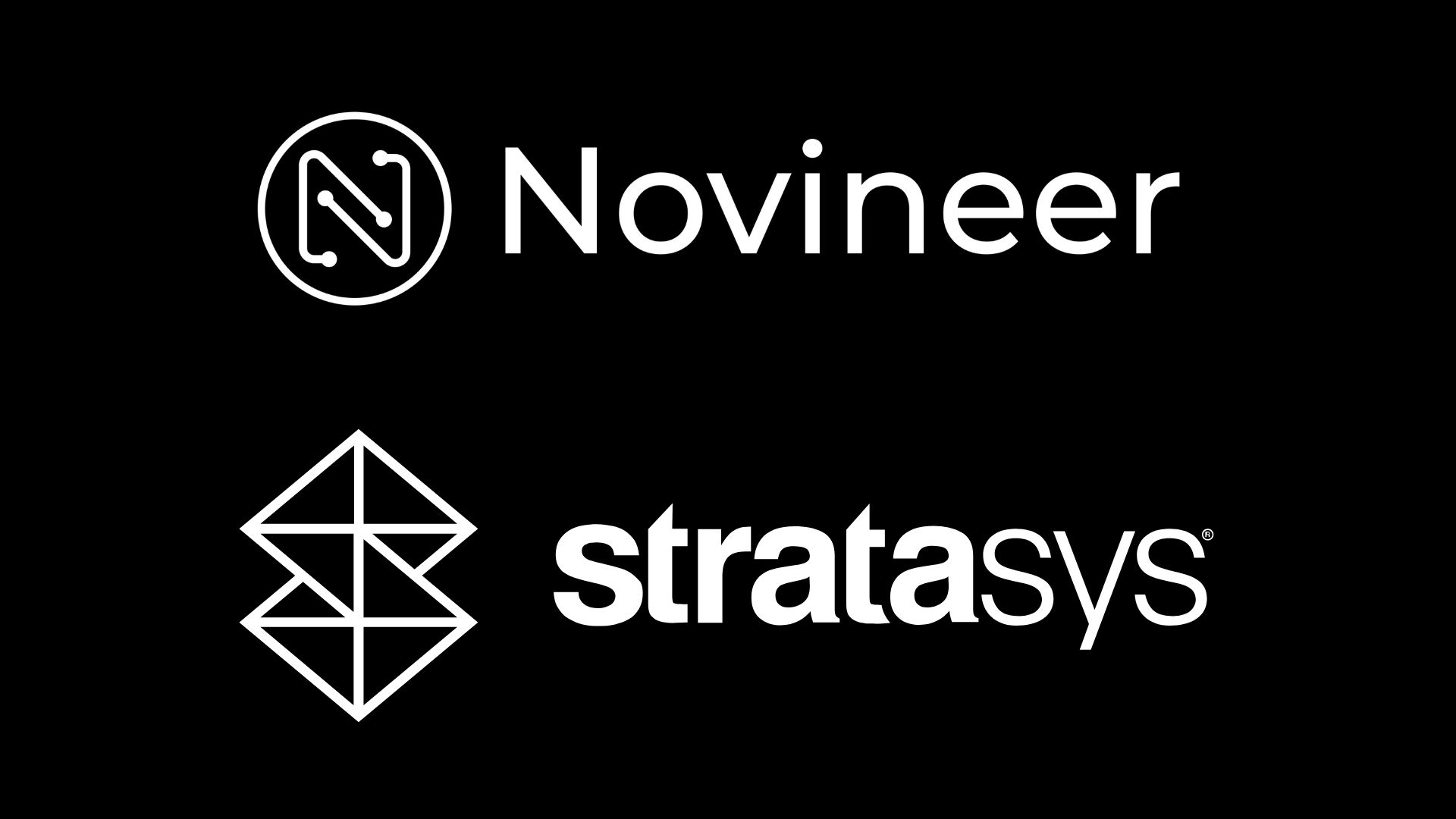 Novineer, Stratasys logos.
