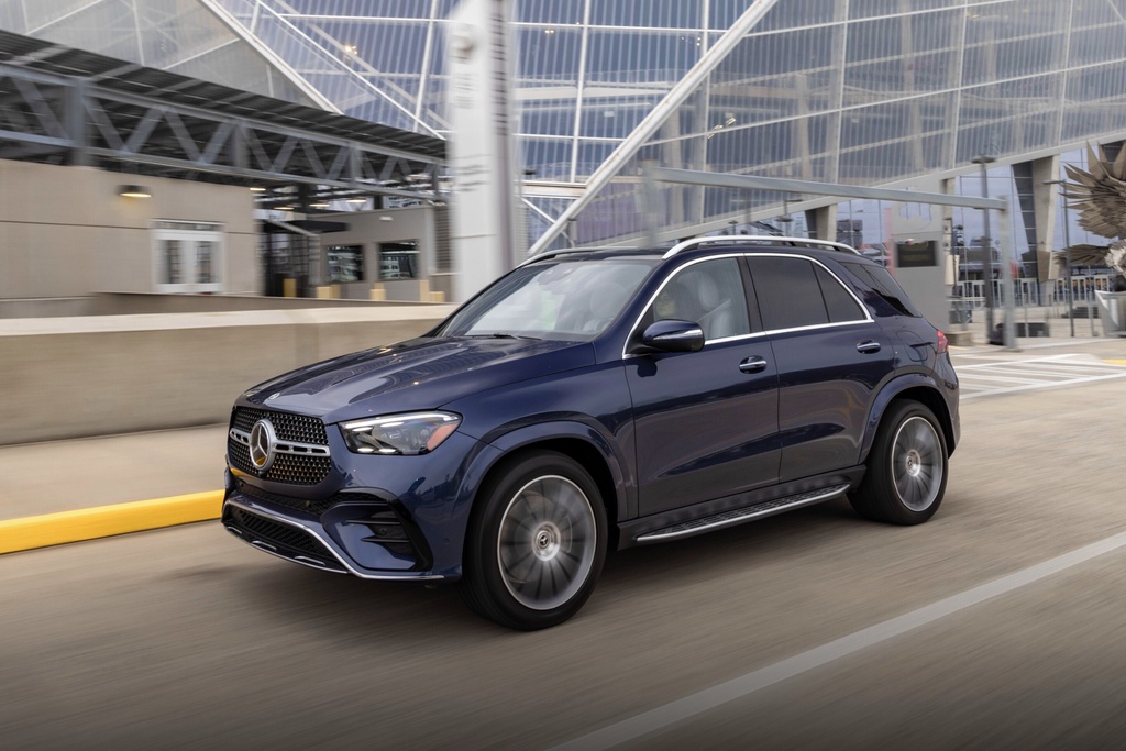 This photo provided by Mercedes-Benz shows the 2026 Mercedes-Benz GLE 450e, a luxury hybrid SUV with a refined, comfortable interior and easy-to-use tech.