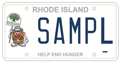This image provided by Rhode Island DMV shows the Rhode Island specialty license plate.