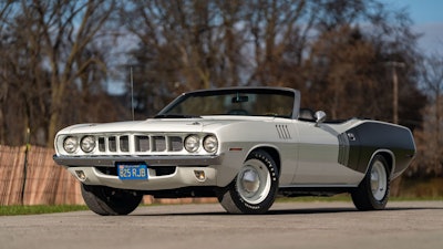 A 1971 Plymouth Hemi 'Cuda Convertible.