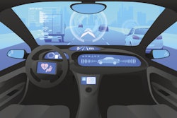 Automobile Cockpit, Various Information Monitors And Head Up Displays