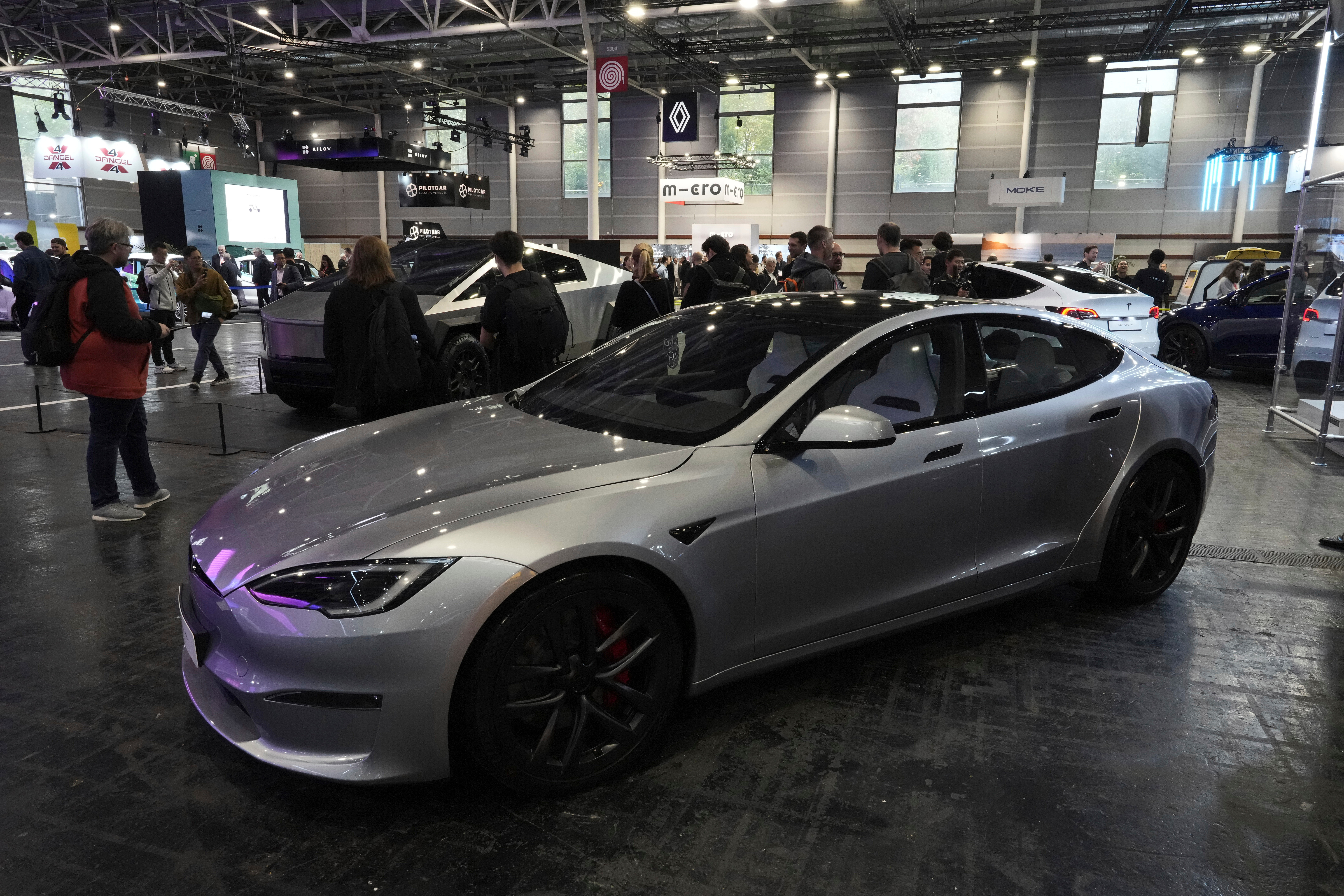 A Tesla Model S is pictured at the Paris Auto Show, in Paris, Oct. 14, 2024.