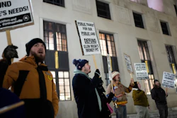 People protest against the Music City Loop, an underground tunnel by Elon Musk's The Boring Company, Tuesday, Jan. 20, 2026, in Nashville, Tenn.