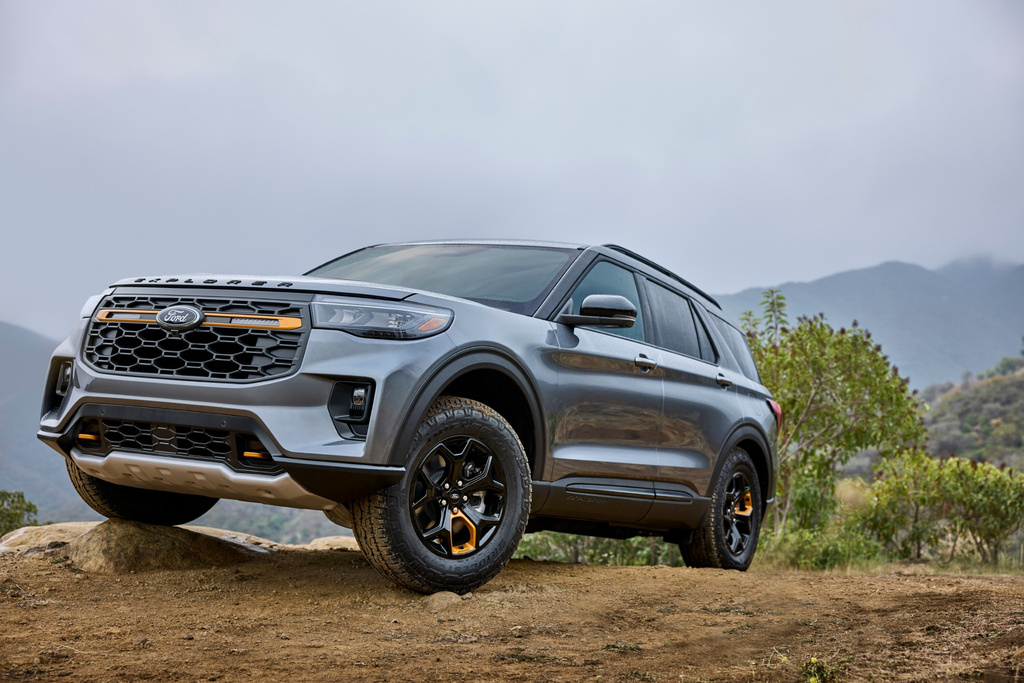 This photo provided by Ford shows the 2026 Explorer. Ford's venerable three-row SUV is available in a new off-road-oriented Tremor trim this year.