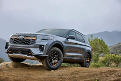 This photo provided by Ford shows the 2026 Explorer. Ford's venerable three-row SUV is available in a new off-road-oriented Tremor trim this year.