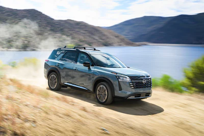 This photo provided by Nissan shows the 2026 Pathfinder. This midsize three-row SUV receives updated styling and better technology features this year.