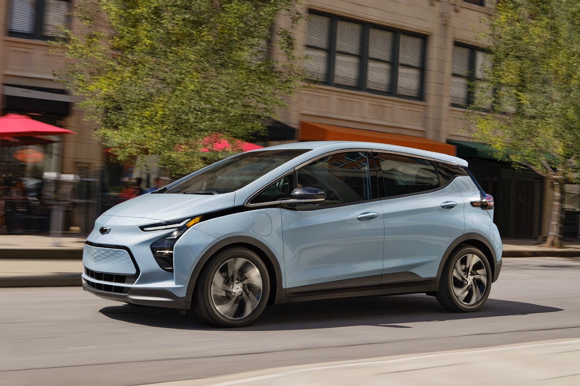 This photo provided by Chevrolet shows the 2023 Bolt EV. A used Bolt EV is an ideal choice for a low-cost electric vehicle for everyday driving around town.