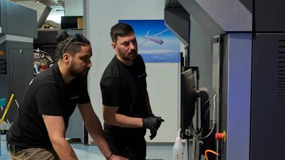 Workers operate a 3D printer that makes drone parts at the headquarters of Masssivit in Lod, Israel, March 30, 2026.