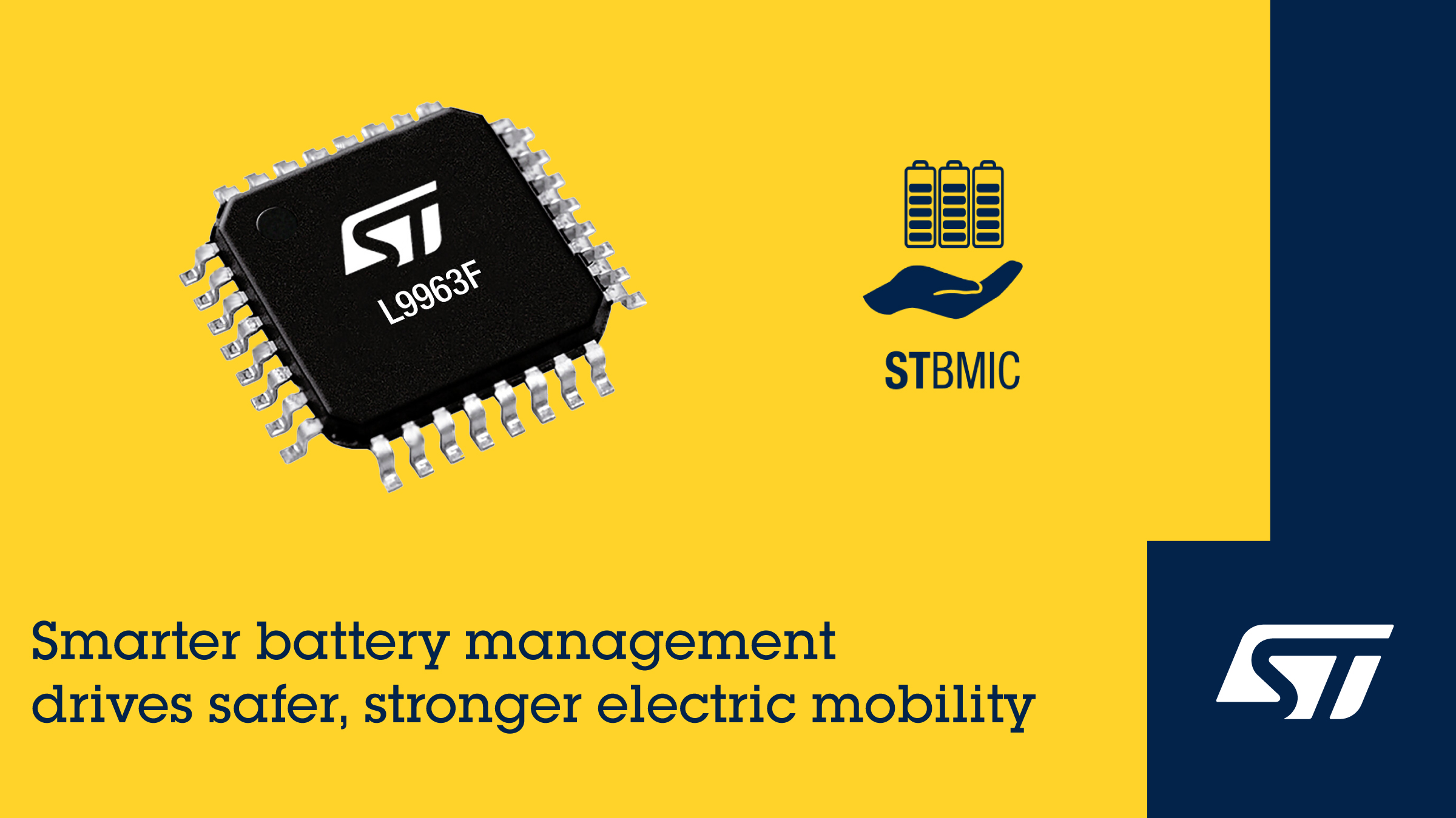The L9963F automotive battery-management IC from STMicroelectronics.