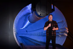 Elon Musk, co-founder and chief executive officer of Tesla Inc., speaks during an unveiling event for the Boring Co. Hawthorne test tunnel in Hawthorne, Calif., on Tuesday, Dec. 18, 2018.