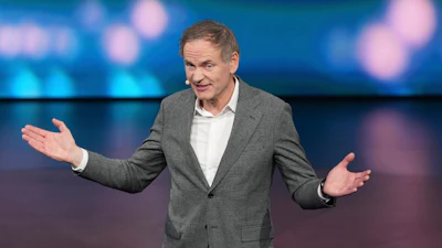 Oliver Blume, CEO Volkswagen Group speaks during the Volkswagen Group Media Night event ahead of the Auto China 2026 show to be held in Beijing, Tuesday, April 21, 2026.