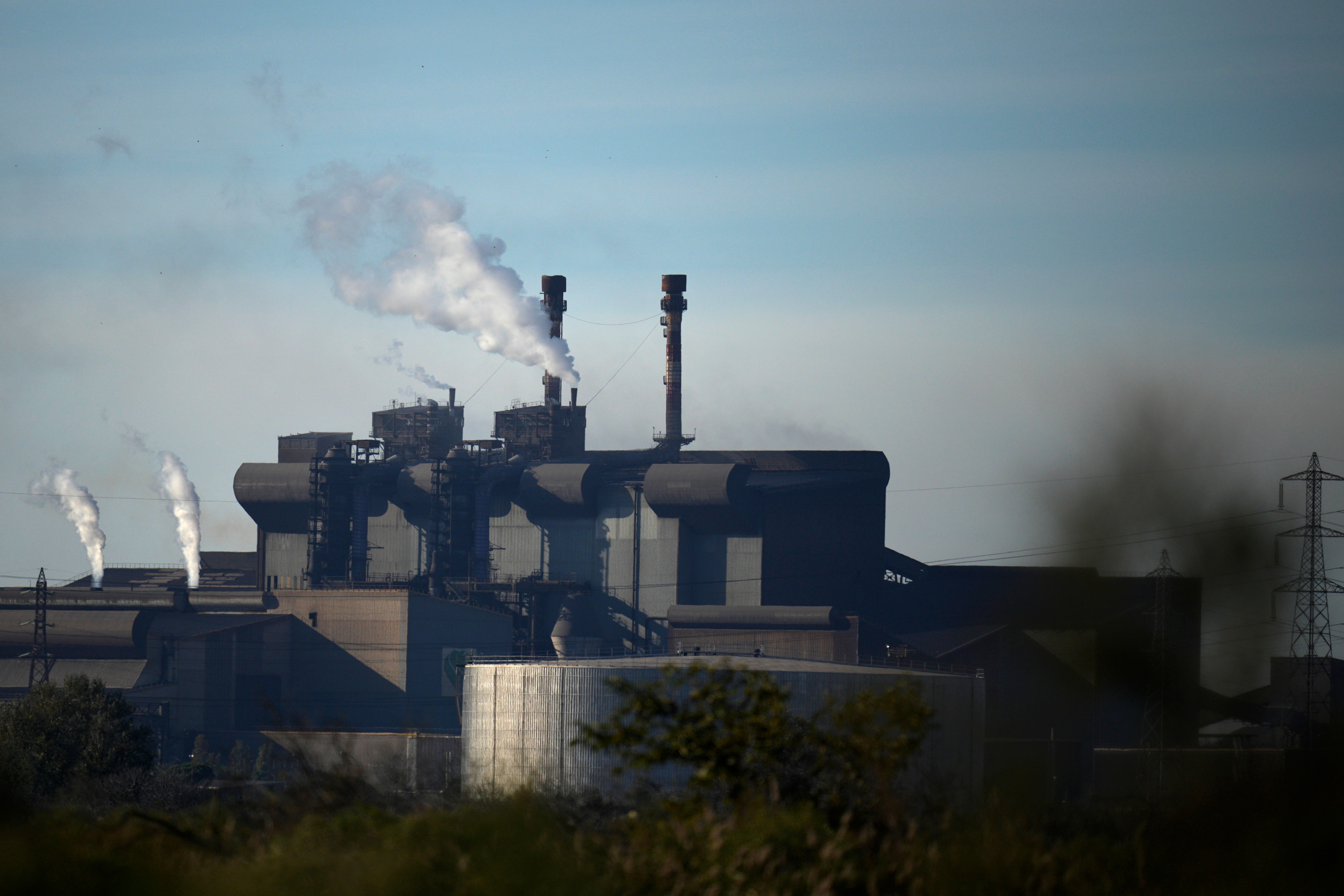 The ArcelorMittal steel plant sits in Fos-sur-Mer, southern France, Monday, Nov. 7, 2022.