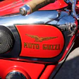 A vintage Moto Guzzi motorcycle is displayed during the Moto Guzzi opening inaugurating its completely redeveloped historic factory and new museum as the motorcycle maker celebrates its 105th anniversary, in Mandello del Lario, Thursday, Sept. 3, 2026.