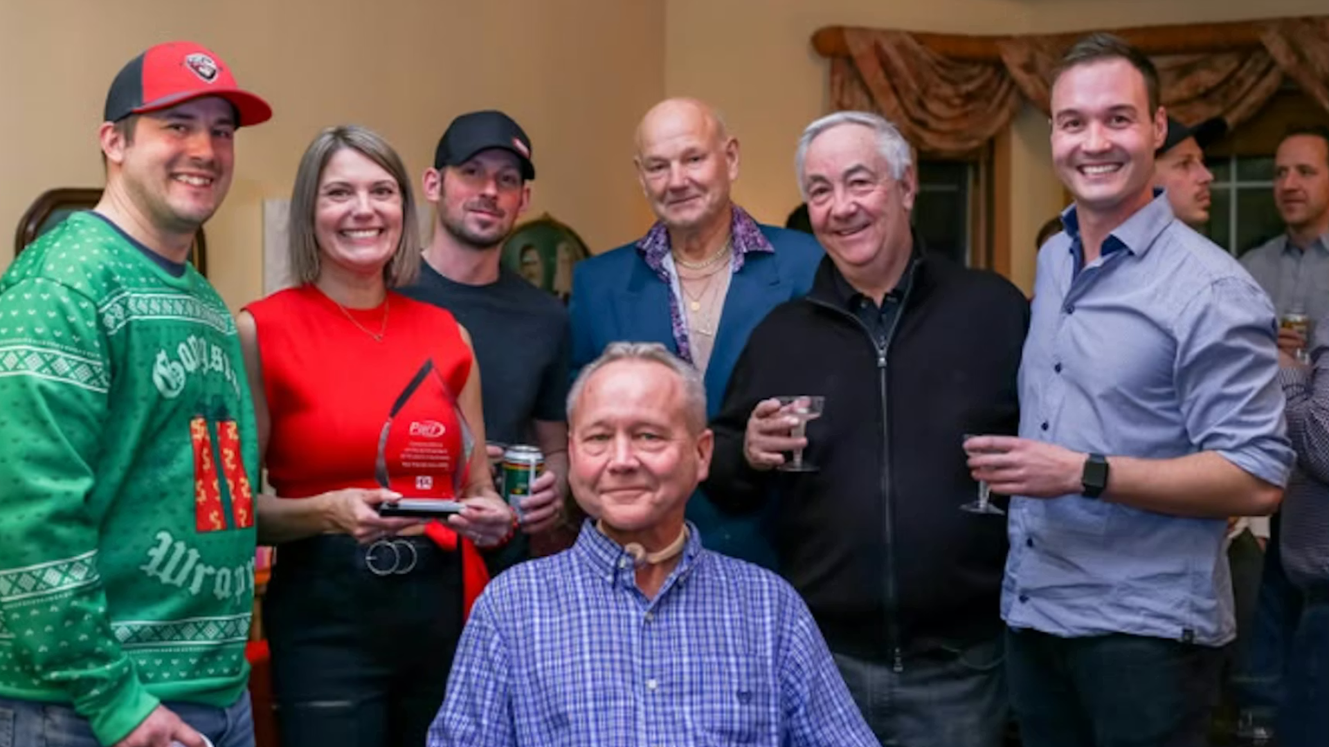 Don Swick, centre. Tom Bissonnette second from the left.